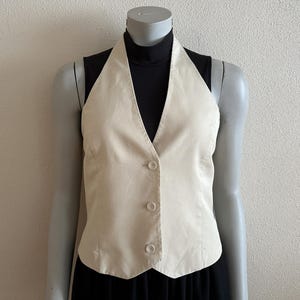 Women Vest Beige Women's Vest Open Back Waistcoat Steampunk Edwardian Renaissance Baroque Victorian
