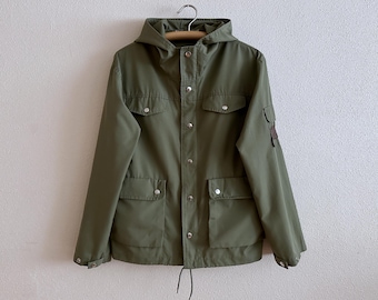 Vintage Fintvatt Olive Green Wilderness Utility Jacket Cotton Blend Unisex Outdoor Windbreaker Retro Workwear Field Coat with Hood Size C173