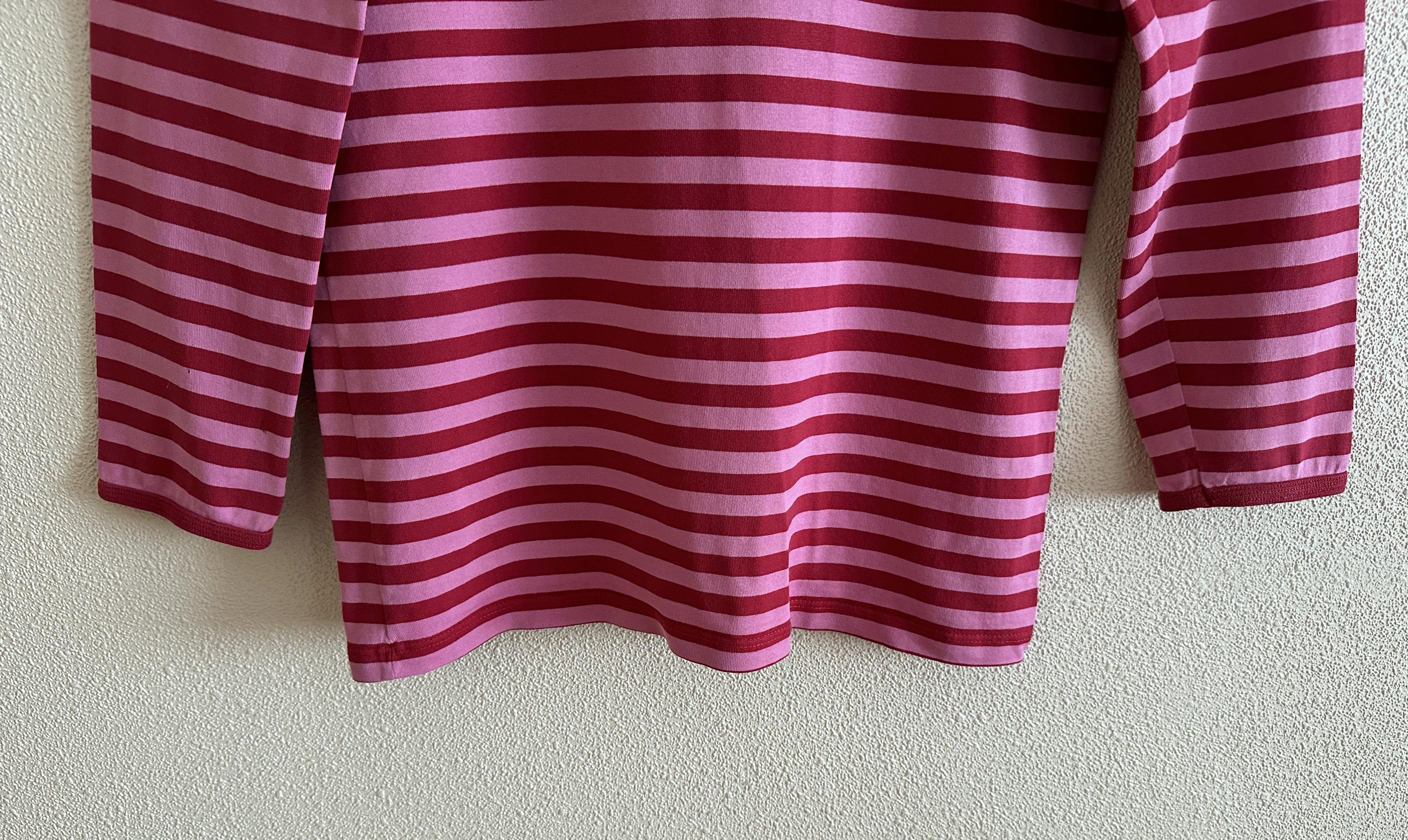MARIMEKKO Shirt Long Sleeves Striped Top Pink Striped Sailor