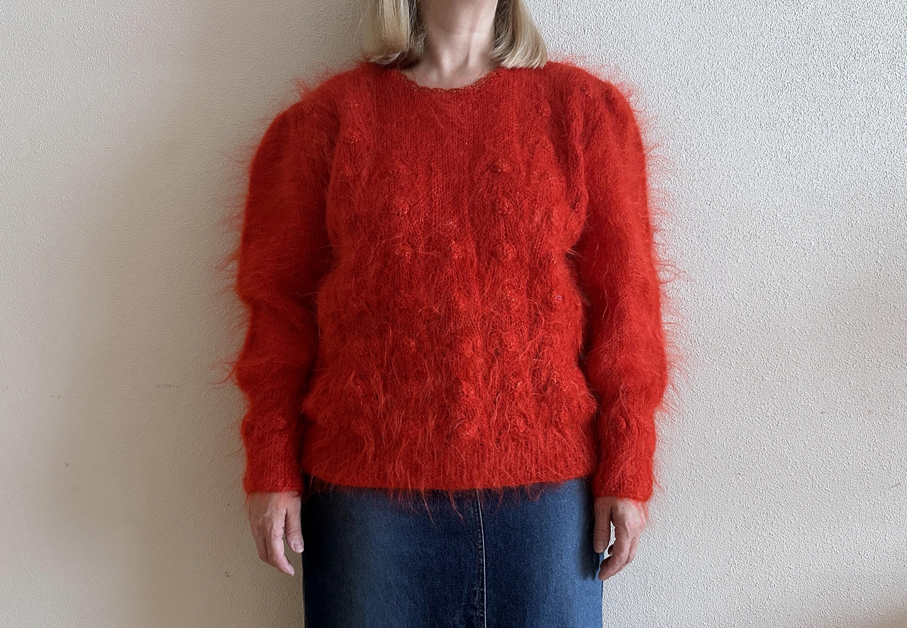 Alain Murati Collection Sweater Red Mohair Women's Pullover French