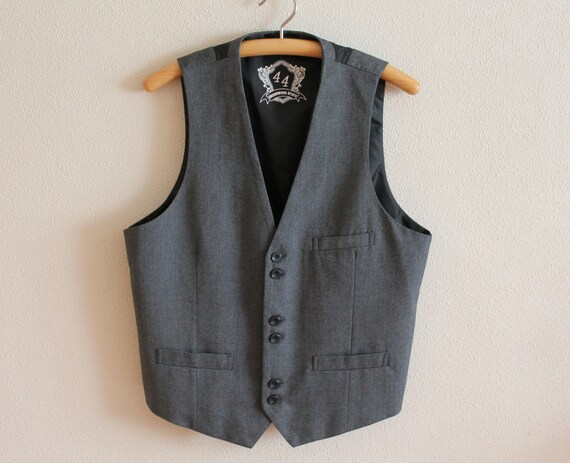 Men's Vest Grey Mens Vest Grey Vest Formal Gray