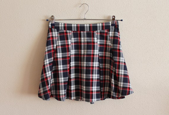 Plaid Skirt Mini Skirt Plaid Mini Skirt Blue Red W