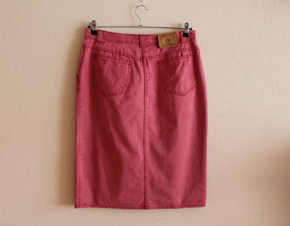 Dirndl Skirt Red Denim Skirt Original Alpen Trach… - image 8