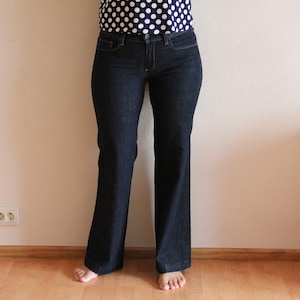 Vintage Denim Pants Blue Jean Pants Blue Denim Trousers Pants Boho  Hippie Low Waist Jean Trousers Medium Size