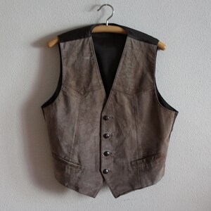 Mens Vest Suede Vest Mens Suede Vest Mens Leather Vests Brown Genuine Leather Vest Gentlemen's Vest Formal Waistcoat Country image 1