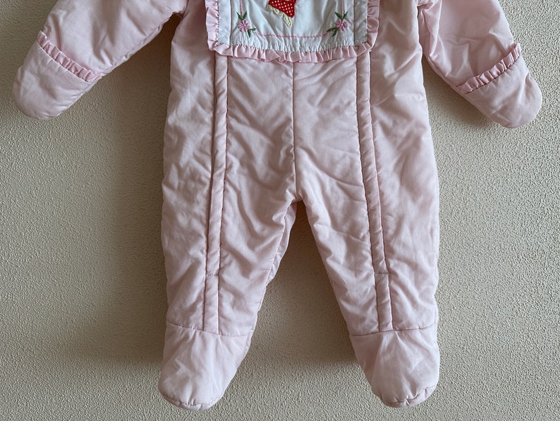 Vintage Kids Snow Suit 80s 90s Baby One Piece Ski Suit Pink Retro ...