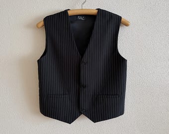 80s/90s Reversible Vest - Blue and White Striped Seersucker Vest