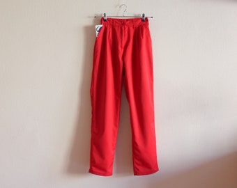 Red Pants Women Pants Red Cotton Blend Pants Summer Trousers Red Pants Women's Pants High Waisted Trousers Red Extra Small Size