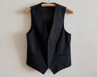 Colete preto Angelo Litrico para homem, colete clássico formal, colete para noivo, tamanho EU 44.