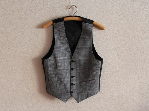 Grey Vest Mens Vest Gray Men's Vest Houndstooth Ve