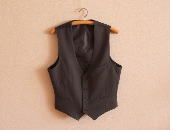 Men's Vest Grey Vest Gray Mens Vest Formal Gray Ge