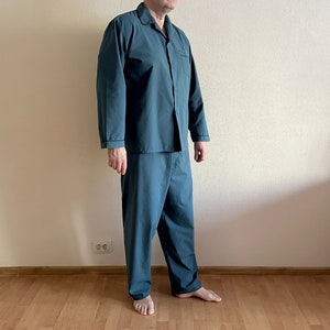 Vintage Pyjama Set Männer Pyjama Herren Retro Pyjama Kleidung Grün Nacht Kleidung