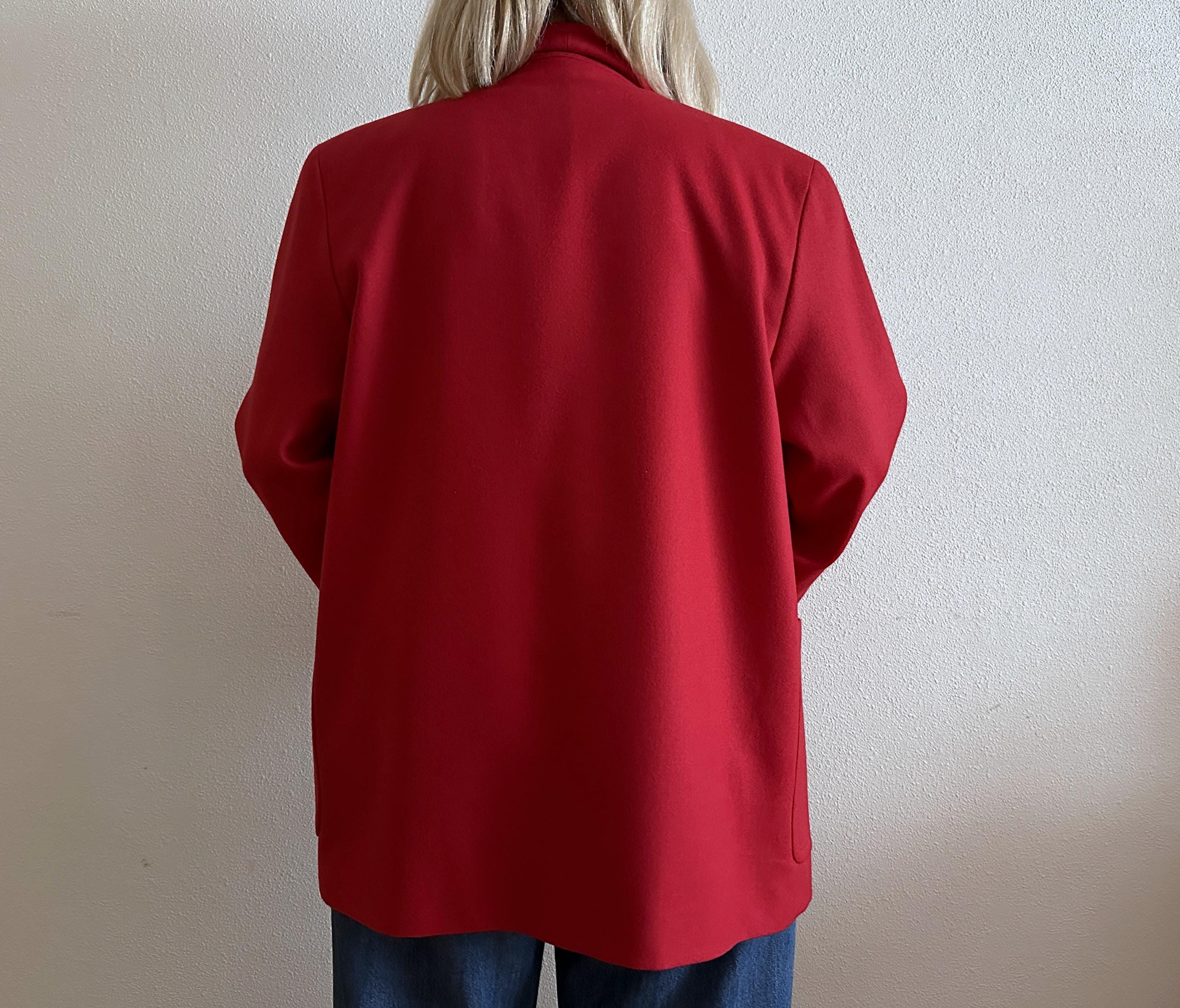 Vintage BURBERRYS Blazer Burberry's Women's Jacket Red Wool Women