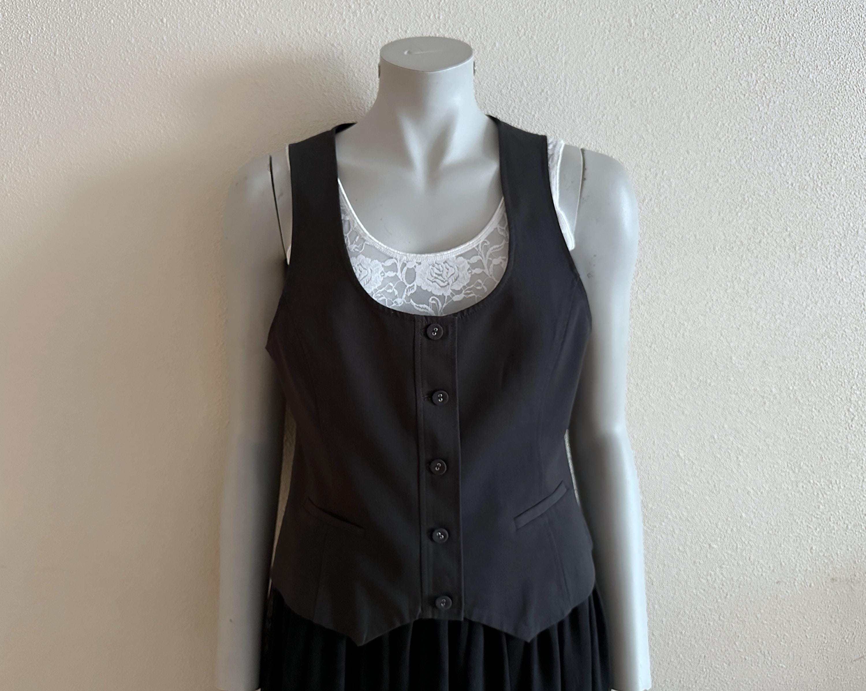 Women's Vest Black Vest Black Womens Waistcoat Steampunk Formal
