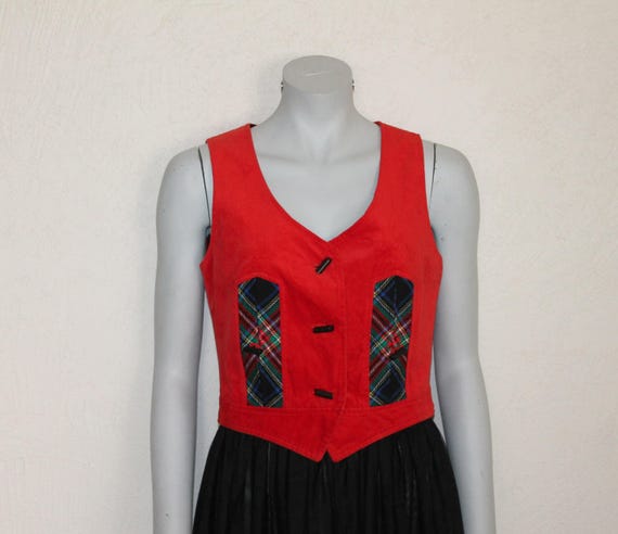 Women's Vests Hot Red Vest Womens Vest Red Velvet