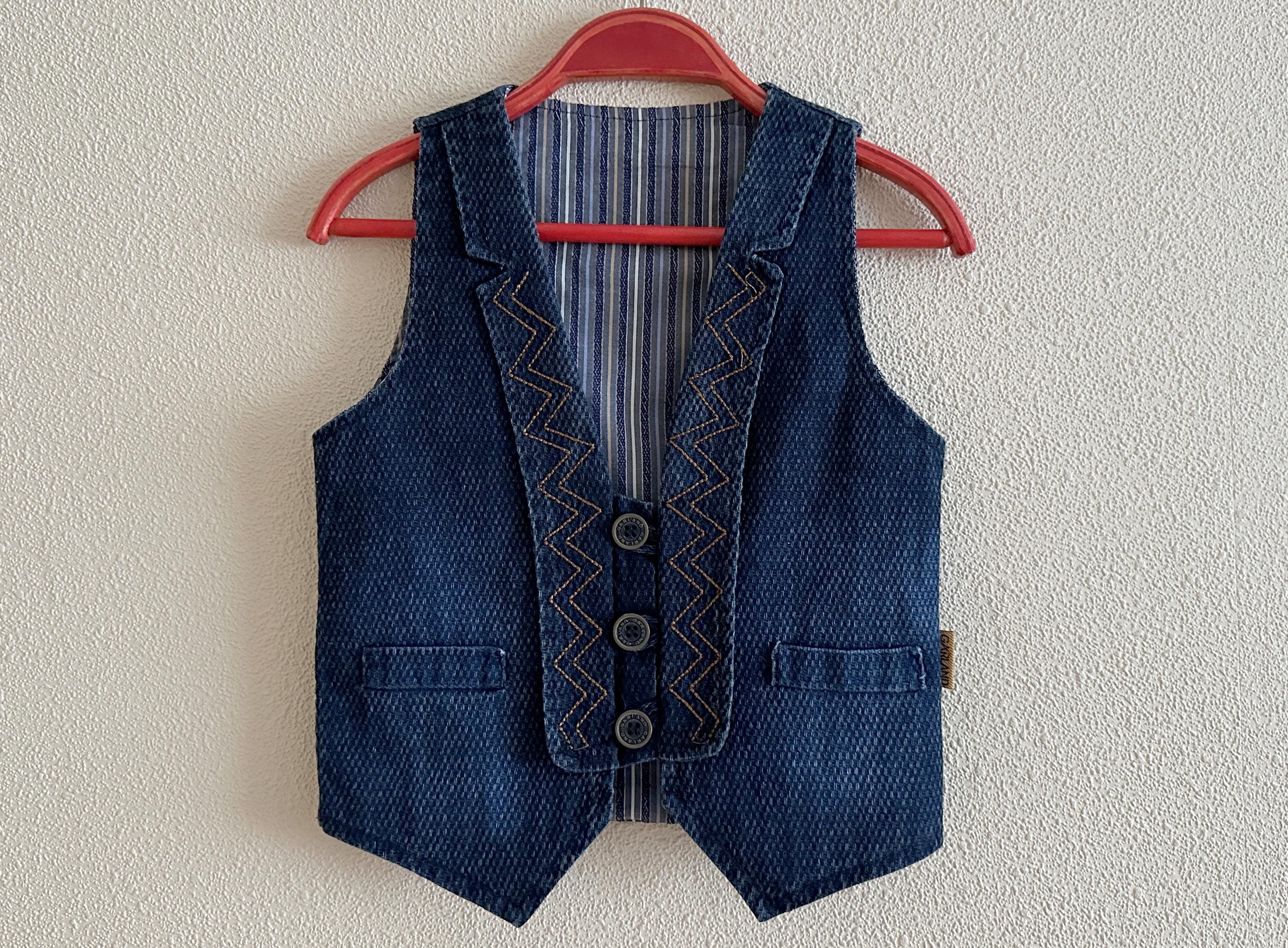 Kids Vest Denim Vest Blue Denim Vest Children's Waistcoat