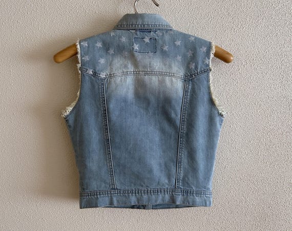 Damen Weste Blaue Jeansweste Damen Jeans Weste Metallknöpfe