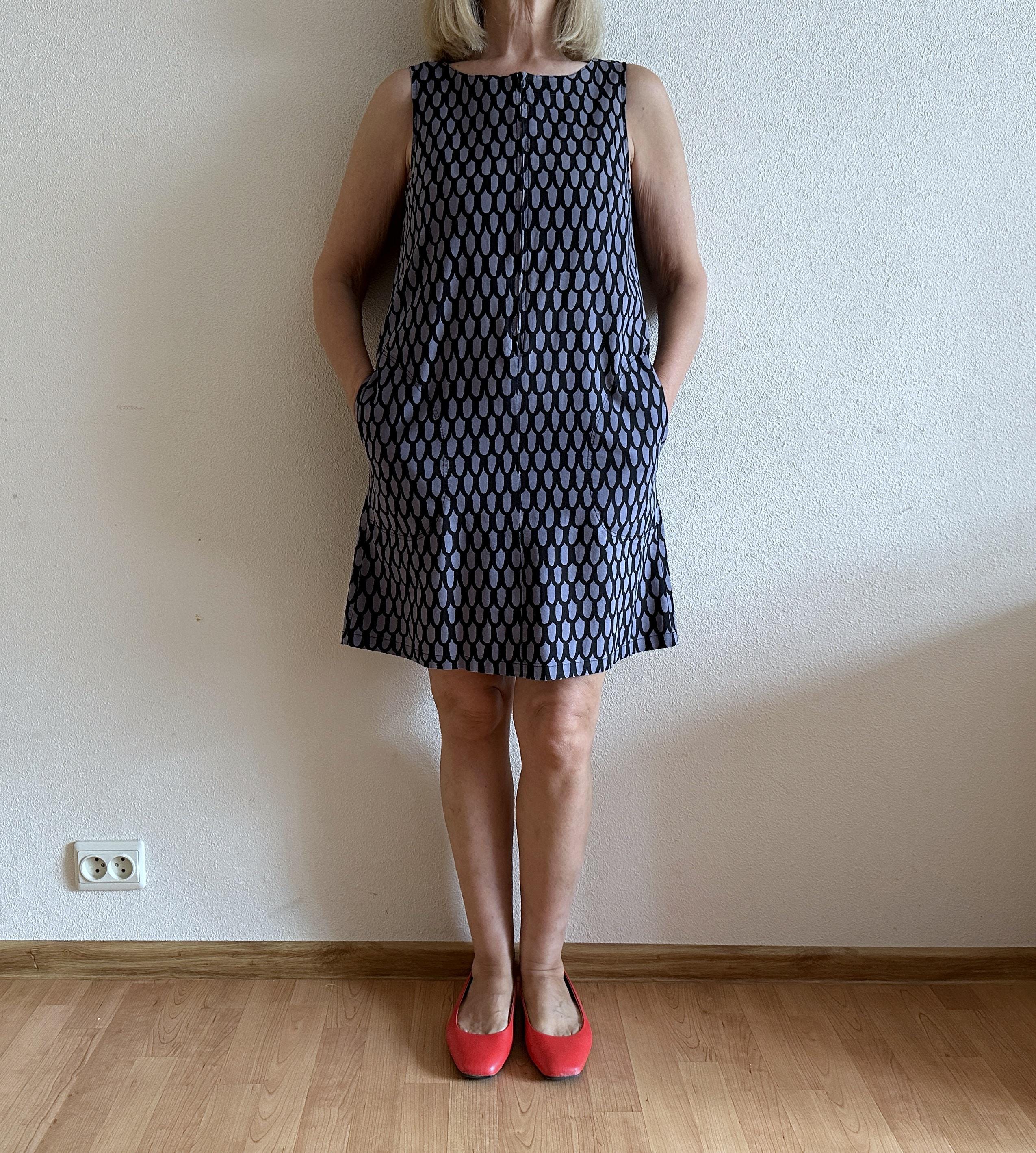 MARIMEKKO マリメッコ ワンピース グレー ブラック ピック スオム柄