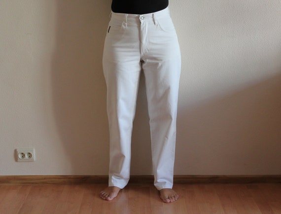 White ARMANI Pants Women Men Pants White Cotton P… - image 7