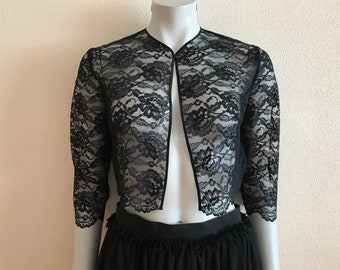 Bolero Jacket Black Bolero Jacket Lace Bolero Jacket Women's  Women 3/4 Sleeve Bolero Shrug Jacket