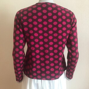 MARIMEKKO Top Polka Dot Marimekko Shirt Long Sleeve Purple Pink Circles Print Women T-Shirt Cotton Jersey Blouse image 6