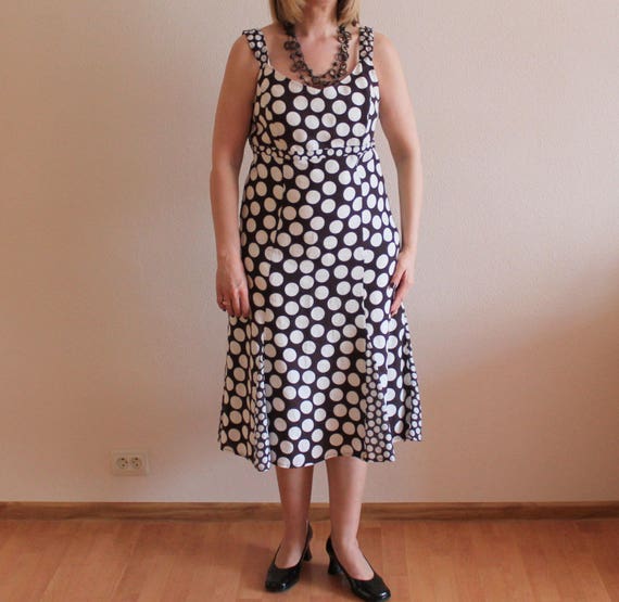 Linen Dress Vintage Dress Polka Dot Linen Dress W… - image 3