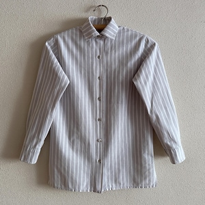 MARIMEKKO Jokapoika Shirt Marimekko Blouse White Gray Striped Shirt Women Cotton Blouse Long Sleeve  Buttons up XS Size