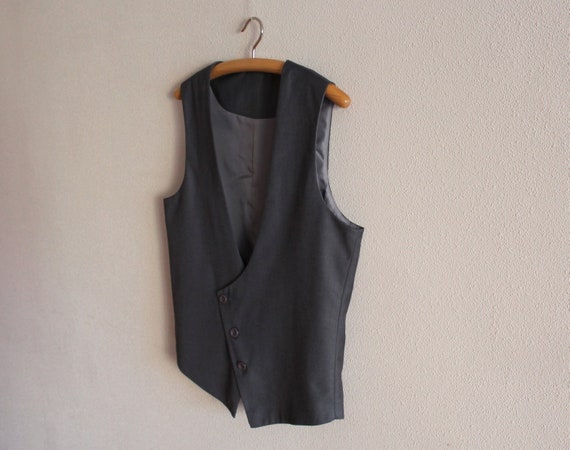 Men's Vest Grey Vest Gray Mens Vest Grey Steampun… - image 4