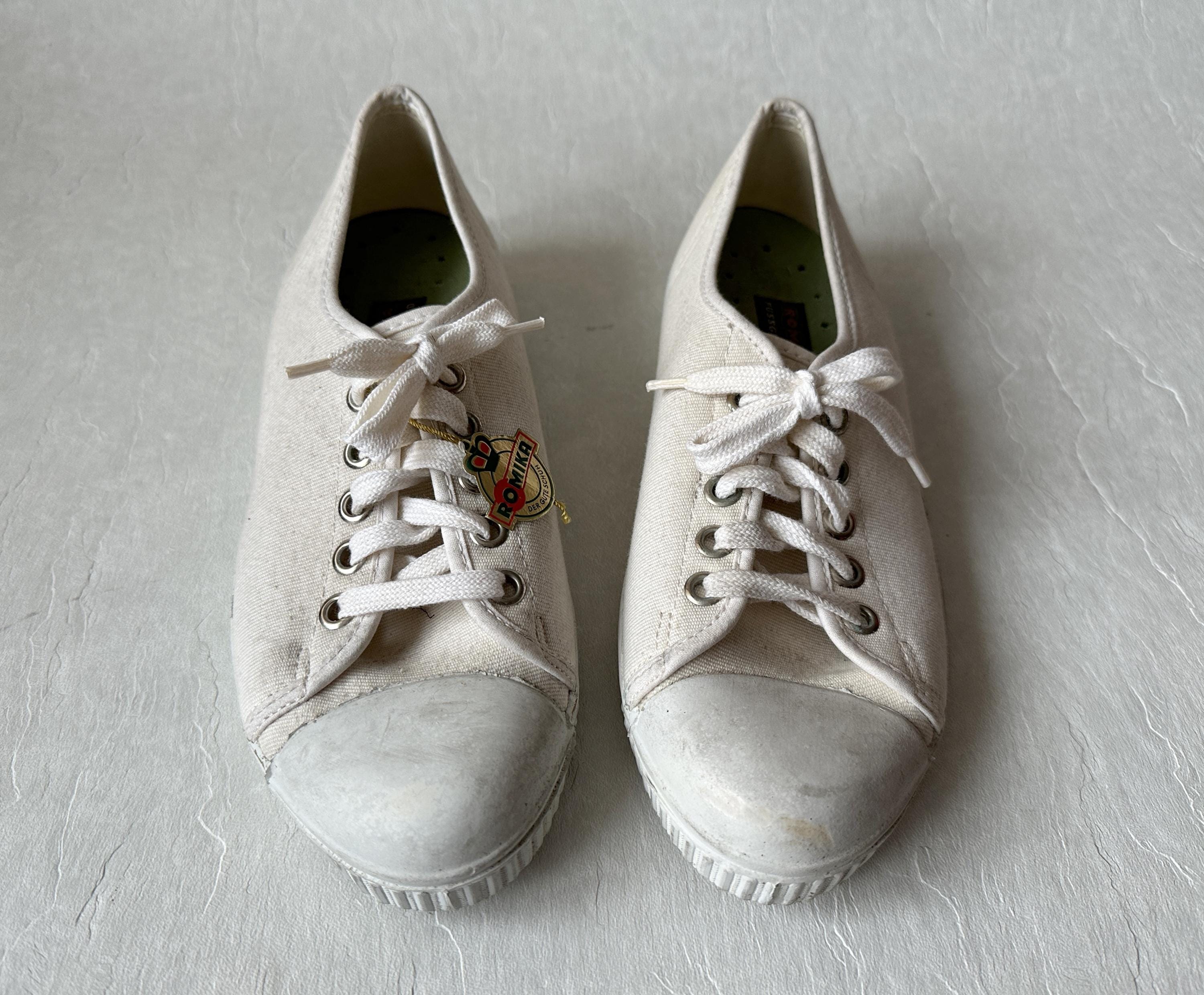 Buy Vintage ROMIKA Shoes White Tennis Shoes Retro Sneaker Trainers 