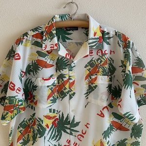 Men&#39;s Shirt Vintage Shirt Hawaiian Shirt Multicolor Men Shirt Palmwave  Hawaiian Short Sleeves Button Up Bohemian Hippie Boho Men&#39;s