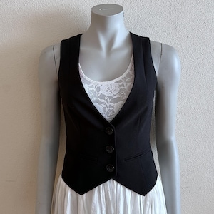 Women's Vest Black Vest Black Womens Waistcoat Formal Fitted Steampunk Vest Edwardian Renaissance Baroque Victorian