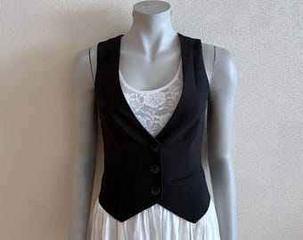Women&#39;s Vest Black Vest Black Womens Waistcoat Formal Fitted Steampunk Vest Edwardian Renaissance Baroque Victorian