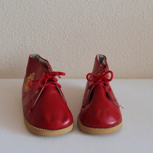 Soviet Baby Shoes Children's Boots Made in the USSR Shoes Red Leather Shoes Kids Shoes Vintage Children Shoes image 4