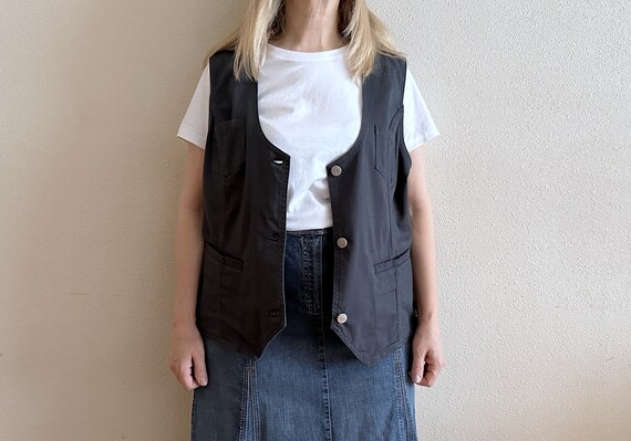 Women's Vest Grey Vest Gray Womens Vest Steampunk… - image 3