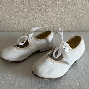 Children Tap Dancing Shoes White Dance Shoes Vintage Kids Shoes with Laces Shoes