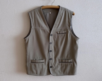 Vintage hombres chaleco beige hombres Dirndl chaleco Trachten chalecos austriaco bávaro tirolés alemán Loden Oktoberfest