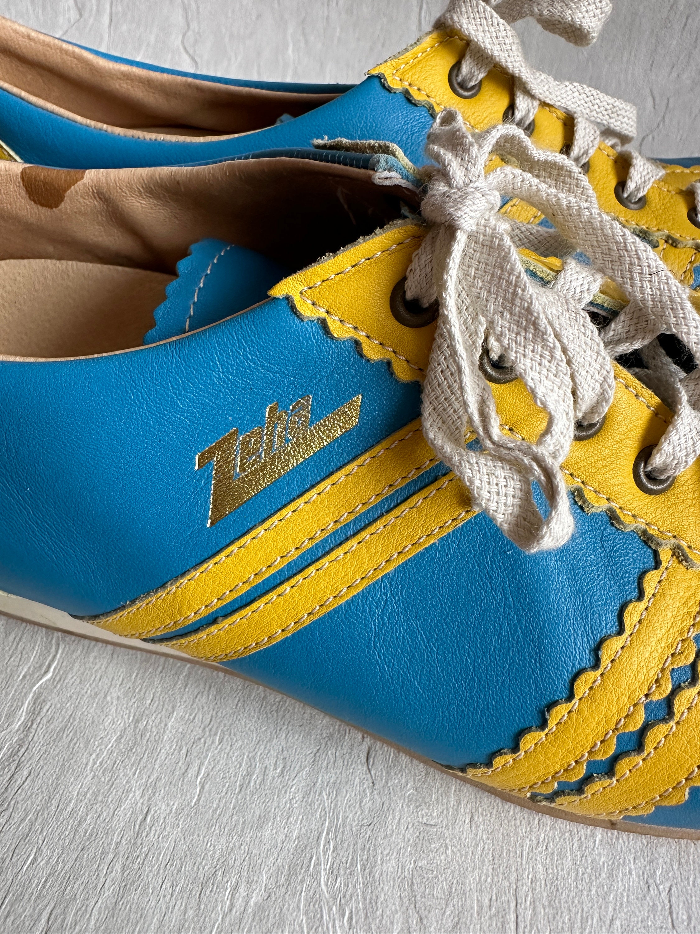 Zeha Berlin Leather Shoes Zeha Berlin Sneaker Blue Leather 