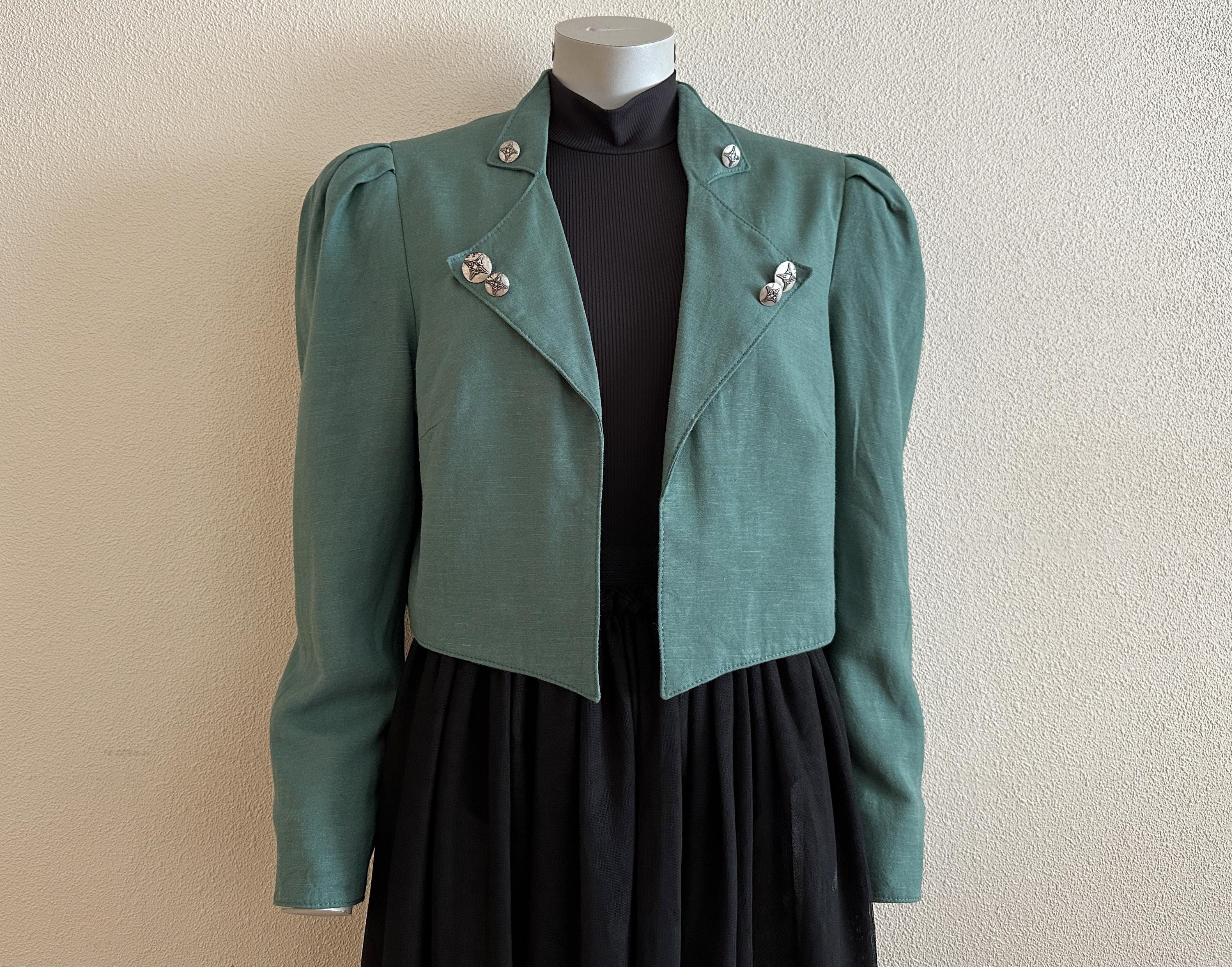Veste En Laine Loden Vert Pour Femme - Style Allemand, Taille M, Marque Dirndl-Ecke, 100% Laine