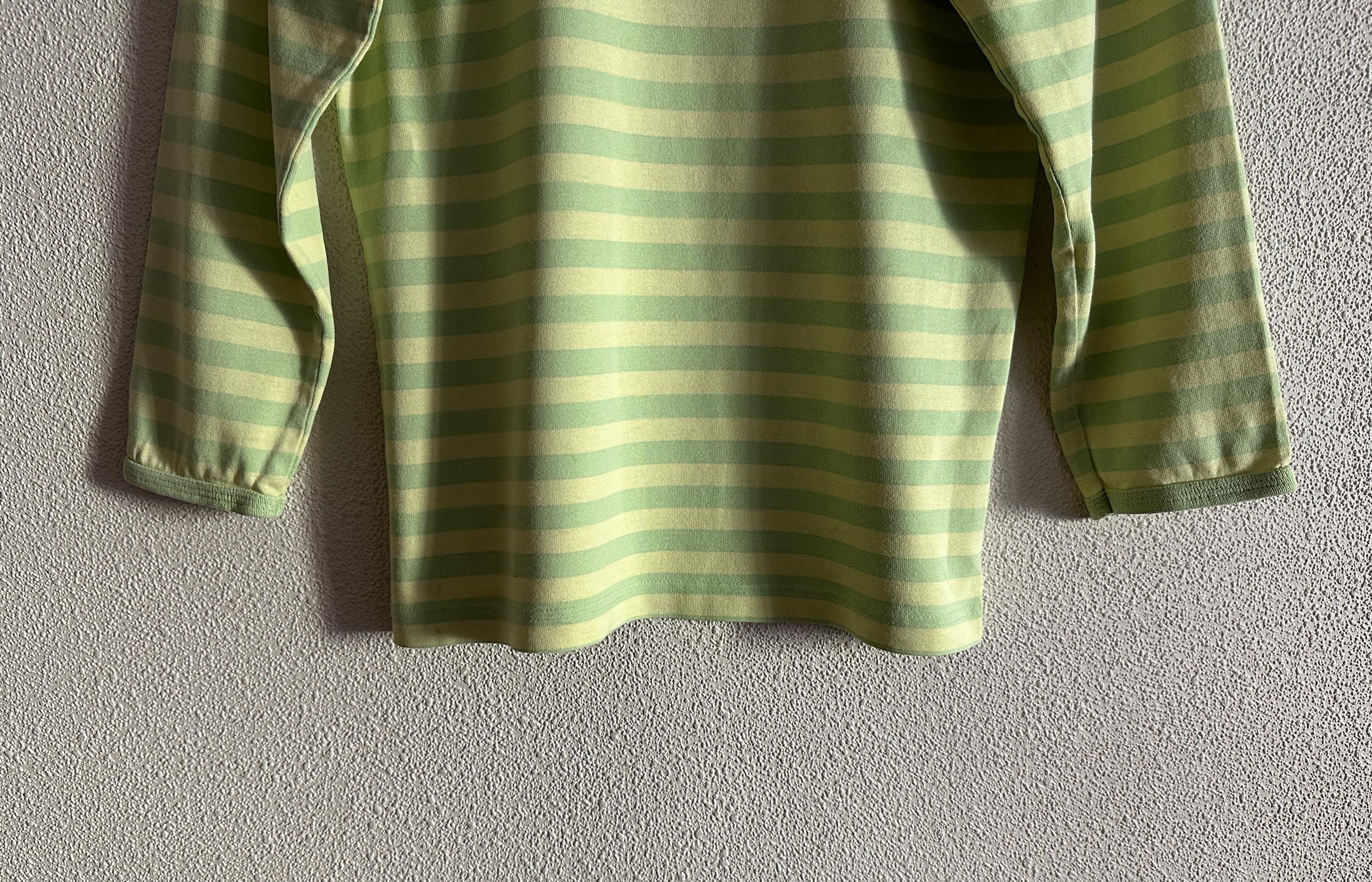 marimekko グリーンストライプ長袖シャツ XS marimekko グリーンストライプ長袖シャツ XS