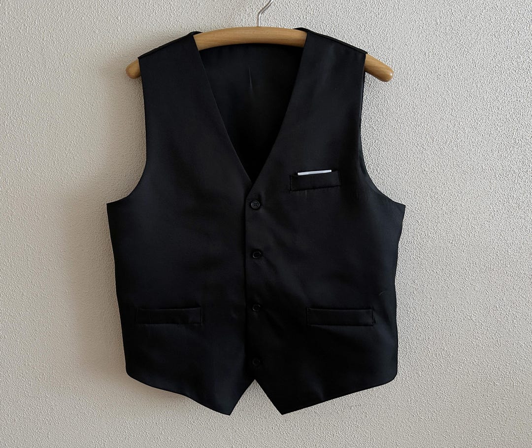 Men's Black Formal Waistcoat Classic Polyester Suit Vest With Pocket Detail Adjustable Back Dress Vest Tuxedo Wedding Groomsmen Vest - Etsy Men's Black Formal Waistcoat Classic Polyester Suit Vest With Pocket Detail Adjustable Back Dress Vest Tuxedo Wedding Groomsmen Vest - Etsy