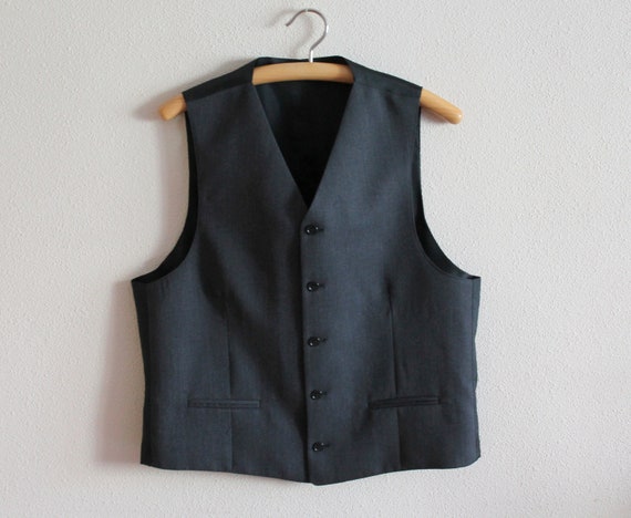 Mens Vest Gray Vest Grey Mens Vest Gentlemen's Ves
