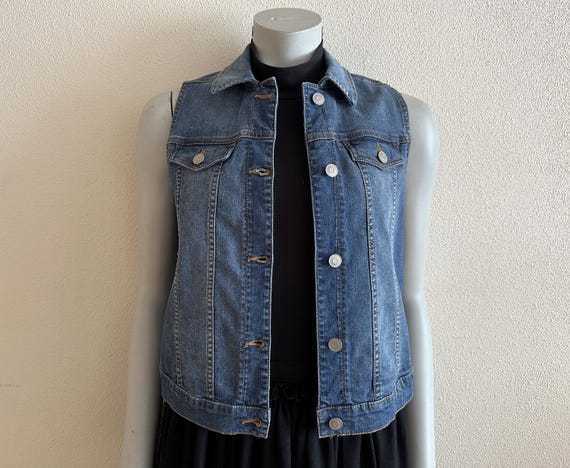 Jeansjacke Jeansweste Blau Damen Weste Jeansweste Damen Jeans