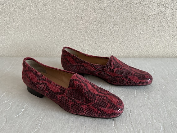Carraro Venezia Shoes Vintage Loafers Snakeskin L… - image 1