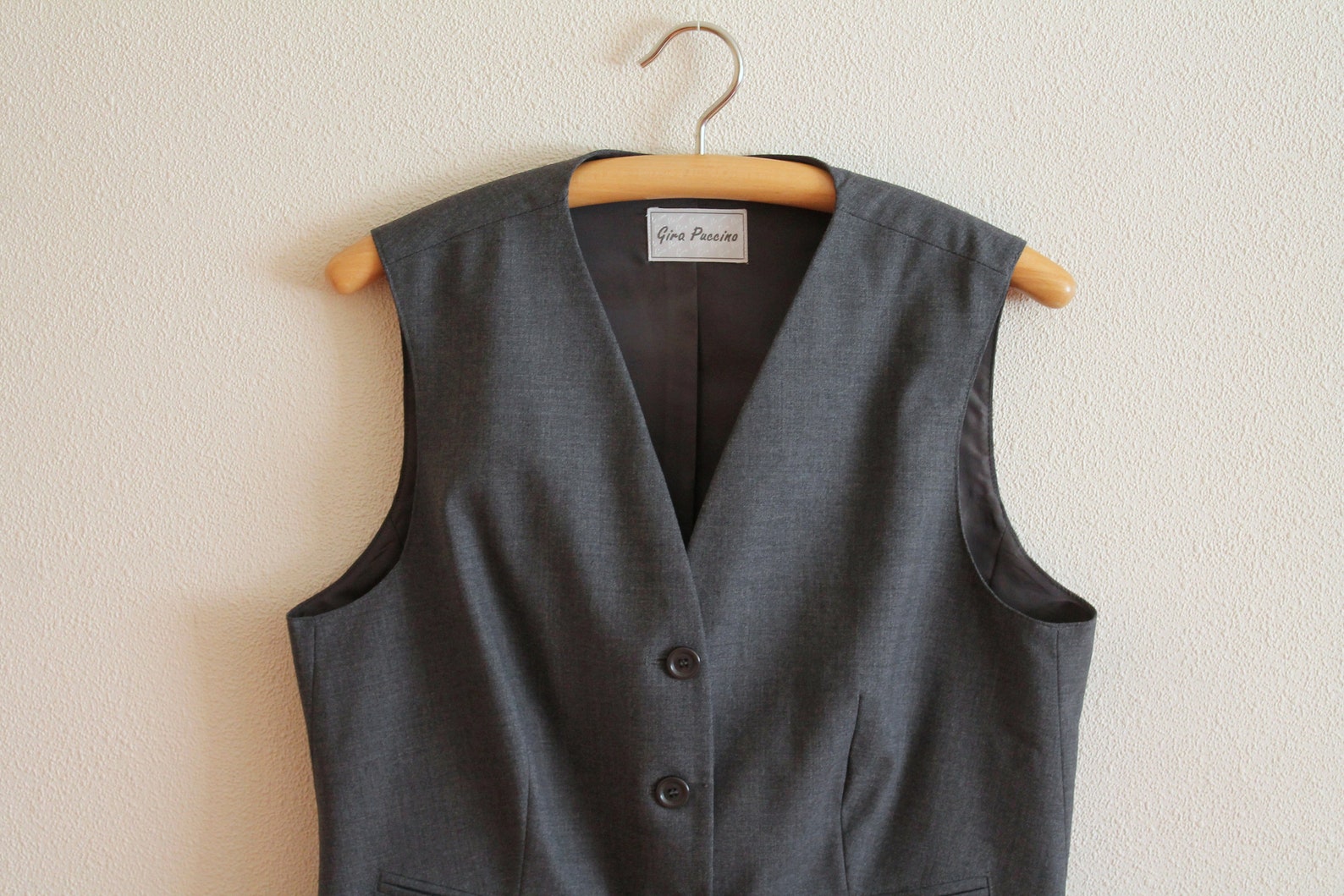 Women Vest Grey Vest Gray Womens Vest Wool Blend Vest Etsy