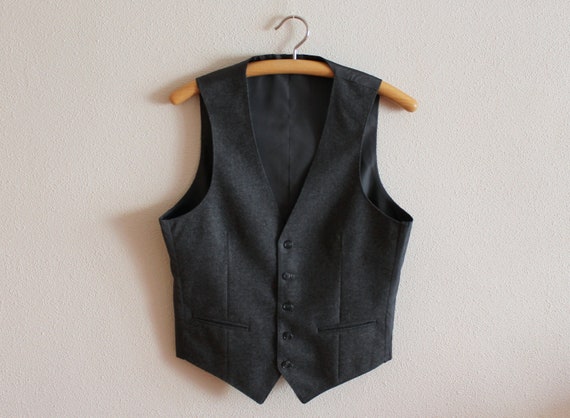 Men's Vest Grey Vest Gray Mens Vest Formal Fitte G