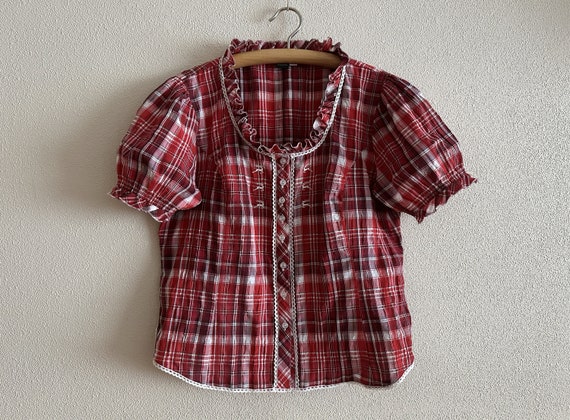 Dirndl Shirt Women's Trachten Blouse Loden Shirt … - image 2