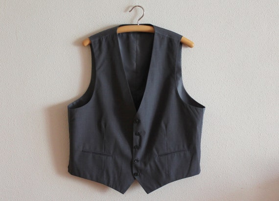 Men's Vest Grey Vest Gray Mens Vest Formal Gray Ge