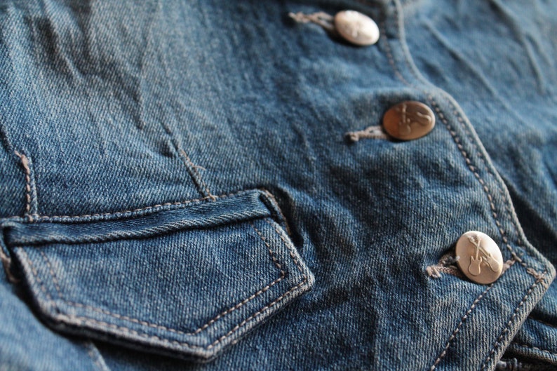 Kids Vest Denim Vest Blue Denim Vest Jean Waistcoat Metal Button Womens Country Western Boho Sleeveless Jean Jacket Extra Small Size
