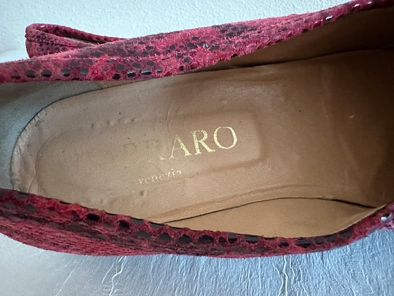 Carraro Venezia Shoes Vintage Loafers Snakeskin L… - image 9