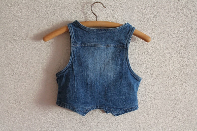Kids Vest Denim Vest Blue Denim Vest Jean Waistcoat Metal Button Womens Country Western Boho Sleeveless Jean Jacket Extra Small Size